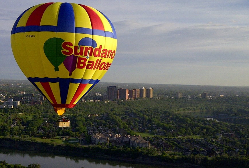 Picture of Sundance Hot Air balloon above city