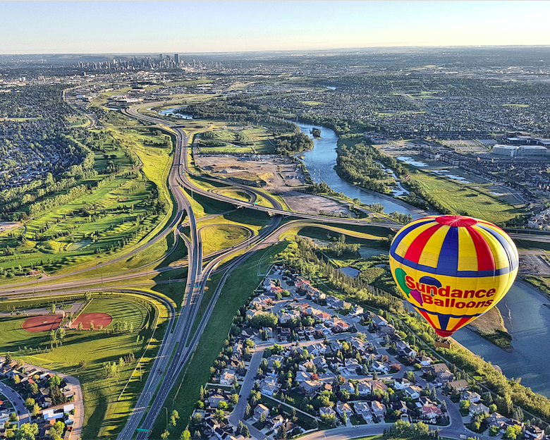 Picture of flight above calgary