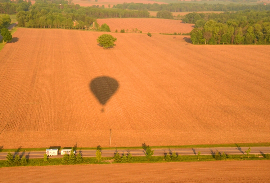 Picture from above corn field